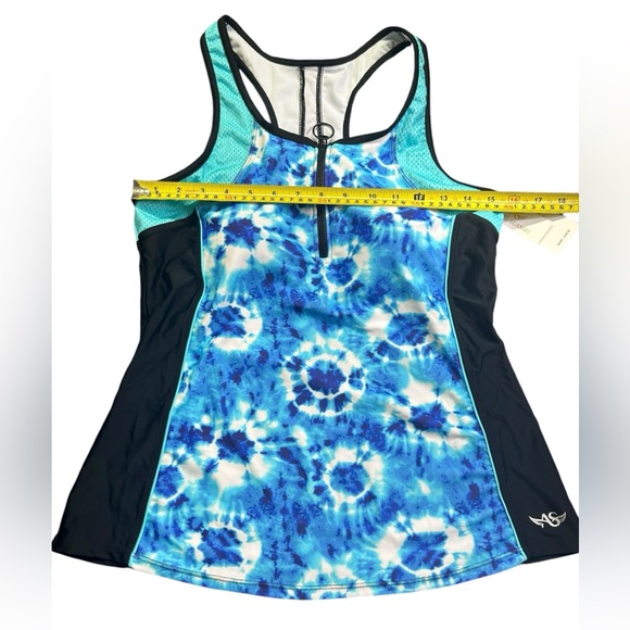 ANGEL SEASON womens modest athletic racerback tankini swim top size L NWT - Picture 7 of 10